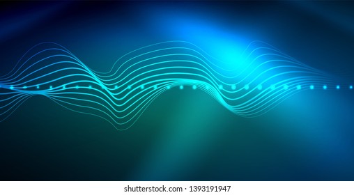 Neon wave abstract background design