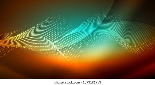 Neon wave abstract background design