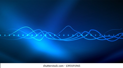 Neon wave abstract background design
