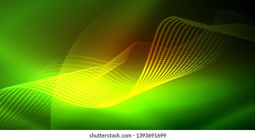 Neon wave abstract background design