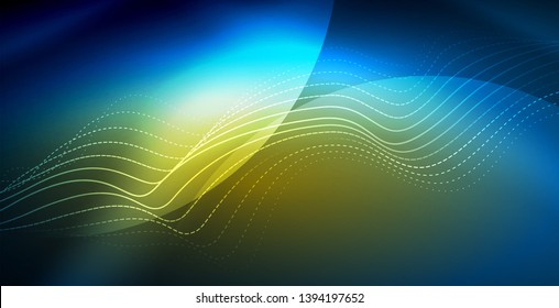 Neon wave abstract background design