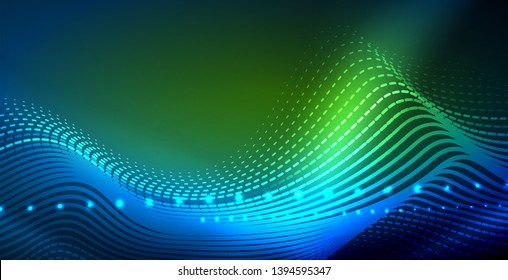 Neon wave abstract background design