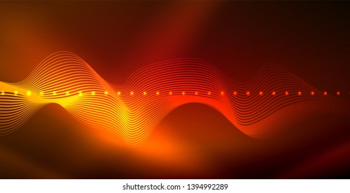 Neon wave abstract background design