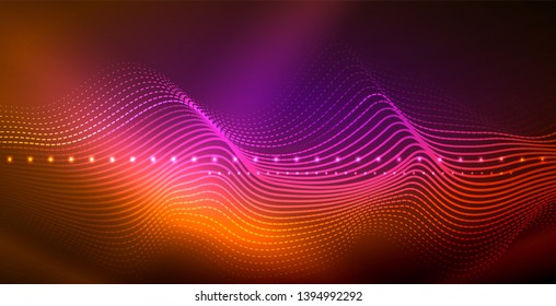 Neon wave abstract background design