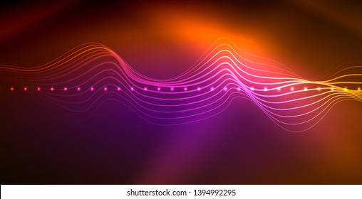 Neon wave abstract background design