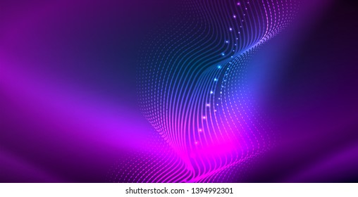 Neon wave abstract background design