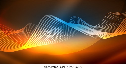 Neon wave abstract background design