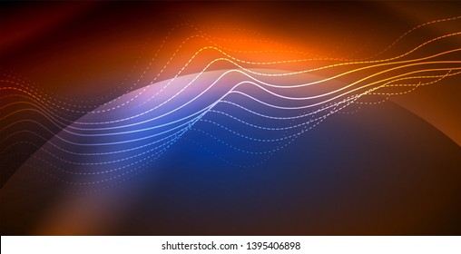 Diseño de fondo abstracto de ondas neón