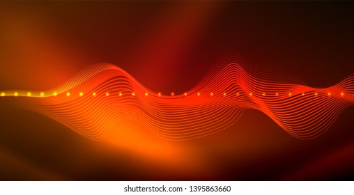 Neon wave abstract background design