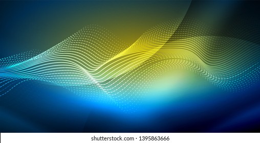 Neon wave abstract background design