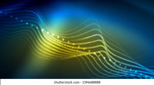Neon wave abstract background design