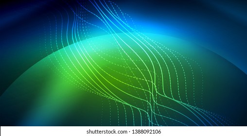 Vetor de plano de fundo abstrato de onda de néon