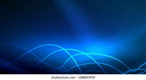 Neon wave abstract background vector