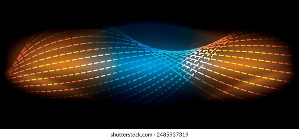 Neon wave lines with blend effect. Vector Illustration For Wallpaper, Banner, Background, Card, Book Illustration, landing page