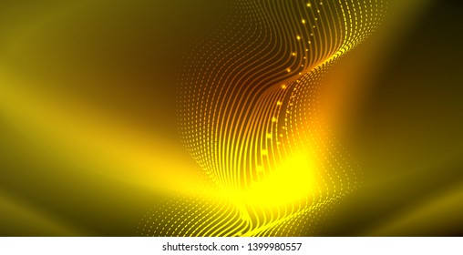Neon wave modern abstract template