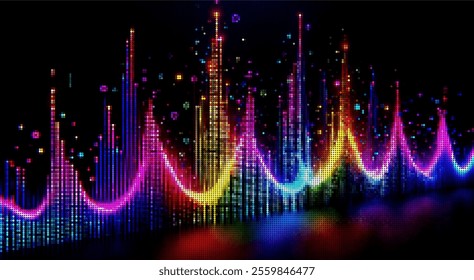 Neon Wave NFT: A Pixelated Journey into the Metaverse. Dynamic Gradient Background: Perfect for Futuristic Websites. Synthwave Vibes: Abstract Art for Music Producers