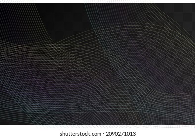 Neon Wave Smooth Vector Transparent Background. Gradient Waveform Music Brochure. Stripe Abstract Illustration. Bright Flow Light Banner.