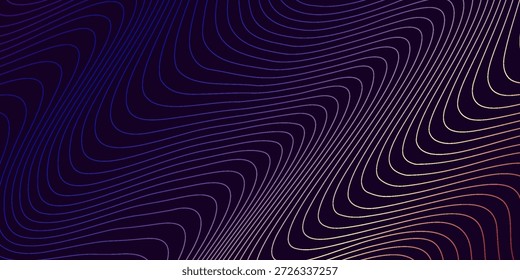 Ondas de neón. Abstractas fondo de gradiente futurista. Ondulación digital dinámica. Efecto de onda de sonido. Utilizado en el diseño de la tecnología, música, fondo, Web. Gráficos, Vector.