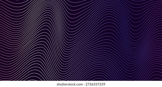Ondas de neón. Abstractas fondo de gradiente futurista. Ondulación digital dinámica. Efecto de onda de sonido. Utilizado en el diseño de la tecnología, música, fondo, Web. Gráficos, Vector.