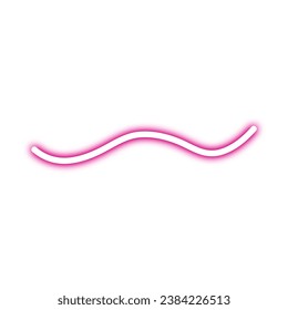 Elemento de línea ondulada Neon. Elemento de línea dibujada a mano. Elemento de línea de esgrima de neón. Estilo de dibujo infantil