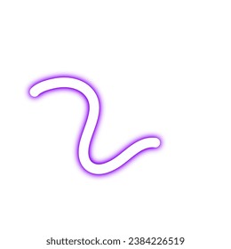 Neon Wavy Line Element. Hand Drawn Line Element. Neon Scribble Line element. Childern Drawing Style