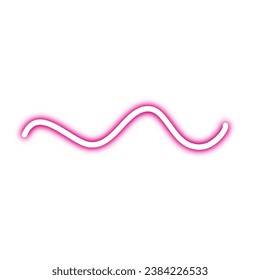 Neon Wavy Line Element. Hand Drawn Line Element. Neon Scribble Line element. Childern Drawing Style