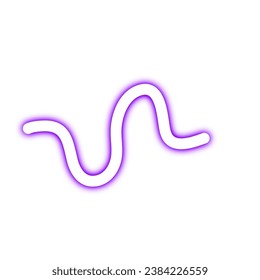 Neon Wavy Line Element. Hand Drawn Line Element. Neon Scribble Line element. Childern Drawing Style