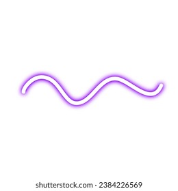 Neon Wavy Line Element. Hand Drawn Line Element. Neon Scribble Line element. Childern Drawing Style