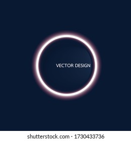 Neon  white geometric circle for advertising vector disign