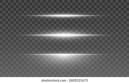 Neon White Horizon - Abstract Luminous Line with a Soft Glow, Ideal for High-Tech Graphics, UI Elements, and Futuristic Overlays