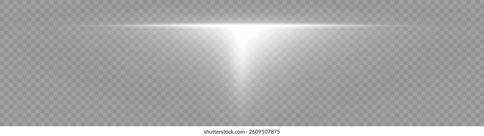 Neon White Horizon - Abstract Luminous Line with a Soft Glow, Ideal for High-Tech Graphics, UI Elements, and Futuristic Overlays