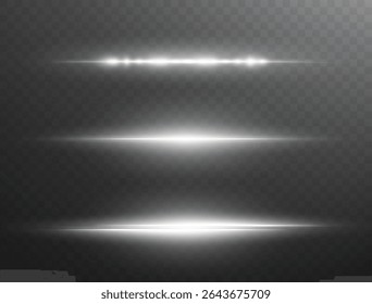 Neon white LED laser tube emits a transparent line light effect. Abstract beam and glow add a modern, futuristic touch ideal Overlay for vibrant digital designs.
