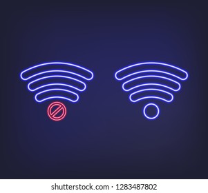  Neon wi-fi. No wi-fi neon sign
