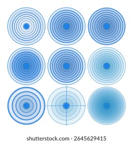 Símbolo Neon Wi-Fi pisca com ritmo de animação de pulso. Radar ciano varre com ondas de campo magnético brilhantes. Anéis sonares digitais ecoam em torno do núcleo de detecção. Refletores de som