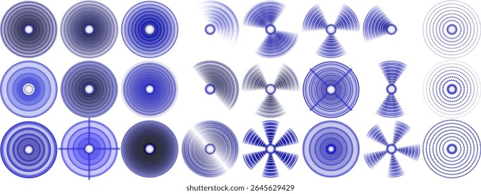 Neon Wi-Fi symbol flashes with pulse animation rhythm. Cyan radar sweeps with glowing magnetic field waves. Digital sonar rings echo around detection core. Sound loop glimmers