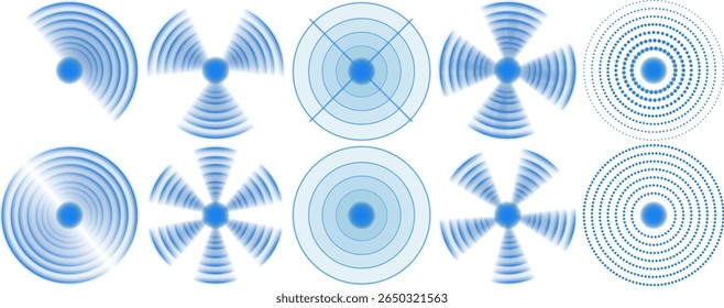 Neon Wi-Fi symbol flashes with pulse animation rhythm. Cyan radar sweeps with glowing magnetic field waves. Digital sonar rings echo around detection core. Sound loop glimmers