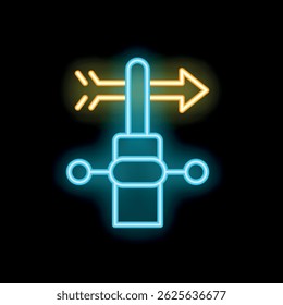 Neon wind direction indicator is pointing to the right, showing changing wind conditions