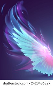 Neon wing with light motion effect