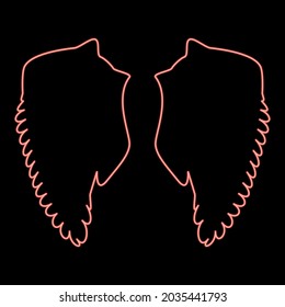 Neon wing red color vector illustration flat style image