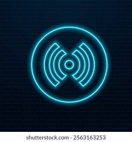 Neon Wireless Wi-Fi icon illustration.