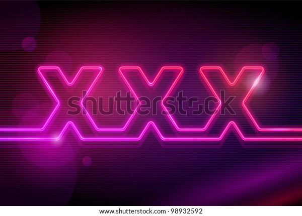 Neon XXX signboard - vector illustration