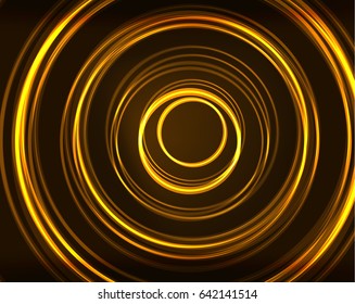 Neon yellow circles vector abstract pattern background
