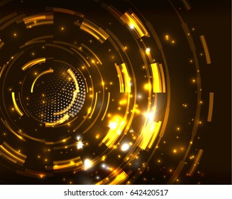 Fondo de patrón abstracto de círculos de color amarillo neón