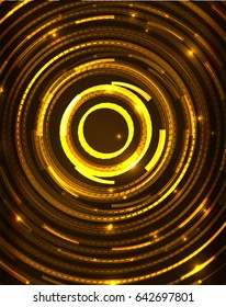 Neon yellow circles vector abstract pattern background