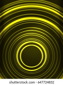 Fundo de padrão abstrato de vetor de círculos amarelos neon