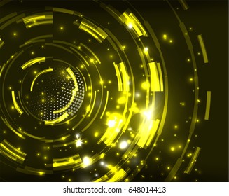 Fondo de patrón abstracto de círculos de color amarillo neón
