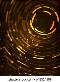 Neon yellow circles vector abstract pattern background