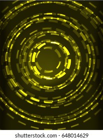 Neon yellow circles vector abstract pattern background