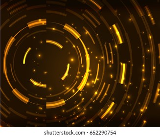 Neon yellow circles vector abstract pattern background