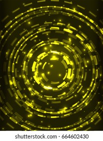Neon yellow circles vector abstract pattern background
